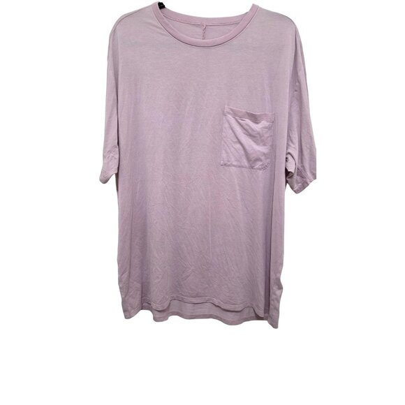 Lululemon Athletica Fundamental Men's Relaxed Fit Lavender Tee Front Pocket Size - Picture 1 of 5